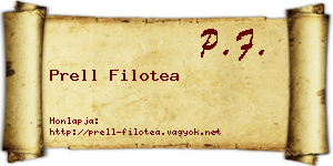 Prell Filotea névjegykártya